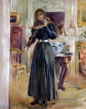 Julie spielt eine Violine Berthe Morisot Ölgemälde